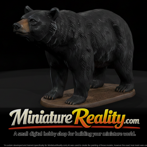 American Black Bear Male miniature, three-quarter view