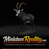 Sable Antelope Male miniature, three-quarter view — thumbnail 1