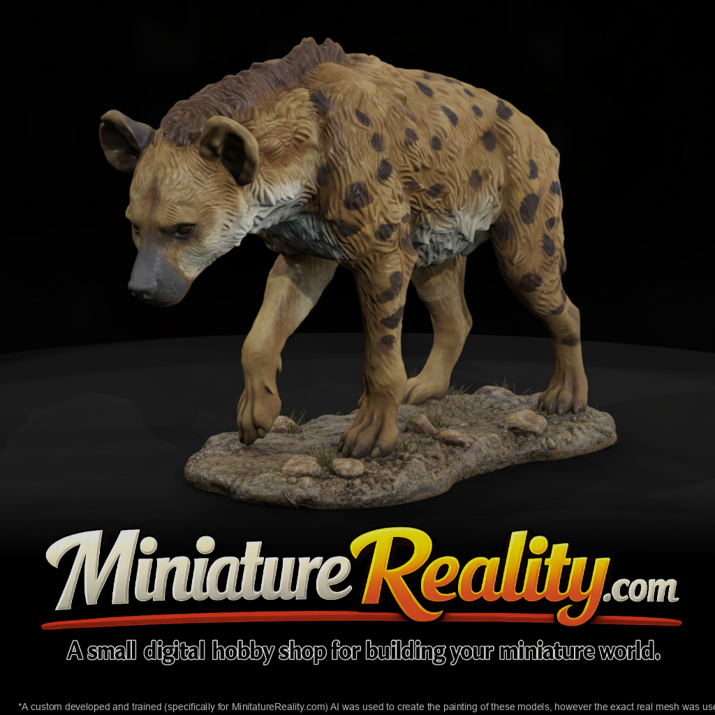 Spotted Hyena Male miniature, three-quarter view