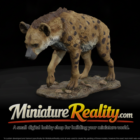 Spotted Hyena Male miniature, three-quarter view