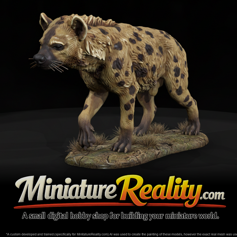 Spotted Hyena Female miniature, three-quarter view