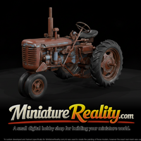 Antique farm tractor 2 miniature, three-quarter view — thumbnail 1