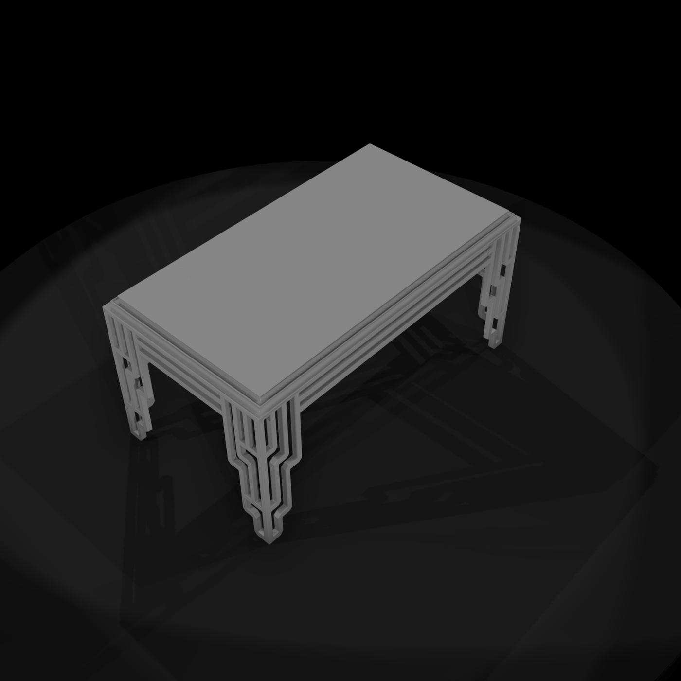 Art Deco Geometric Console Table — Miniature
