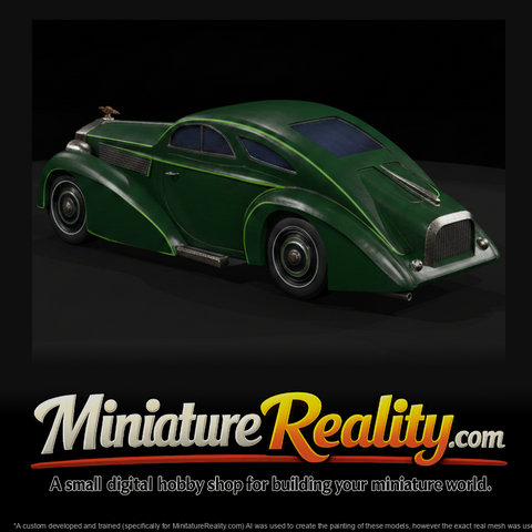 Art Deco Vintage Luxury Coupe Untextured miniature, three-quarter view