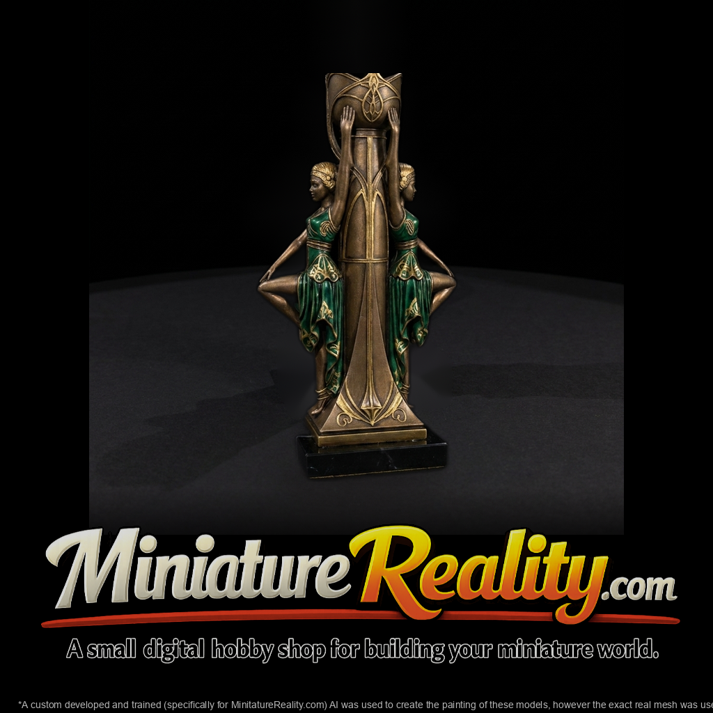 Art Deco dancer statuette on stepped pedestal