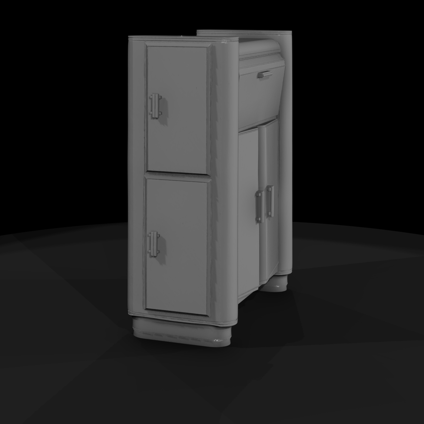 Art Deco Streamlined Storage Cabinet