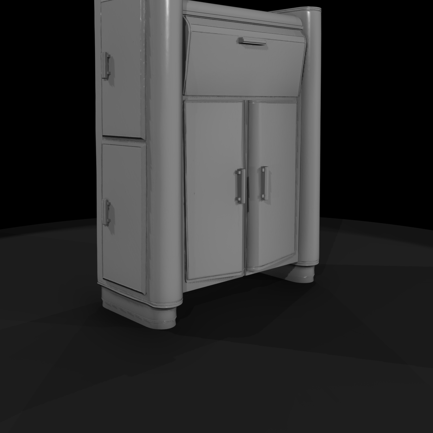 Art Deco Streamlined Storage Cabinet