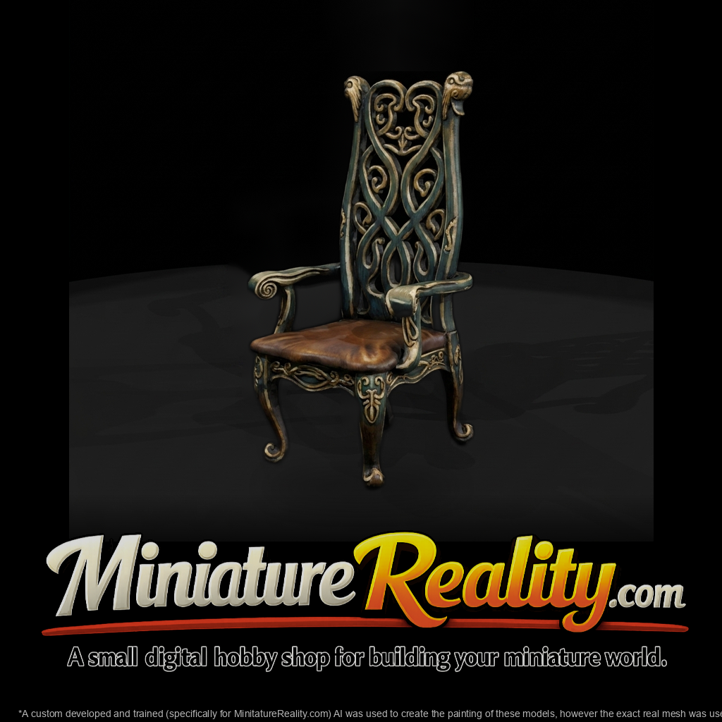 Art Nouveau Carved Arm Throne