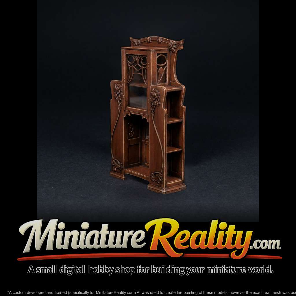 Art Nouveau Carved Display Cabinet