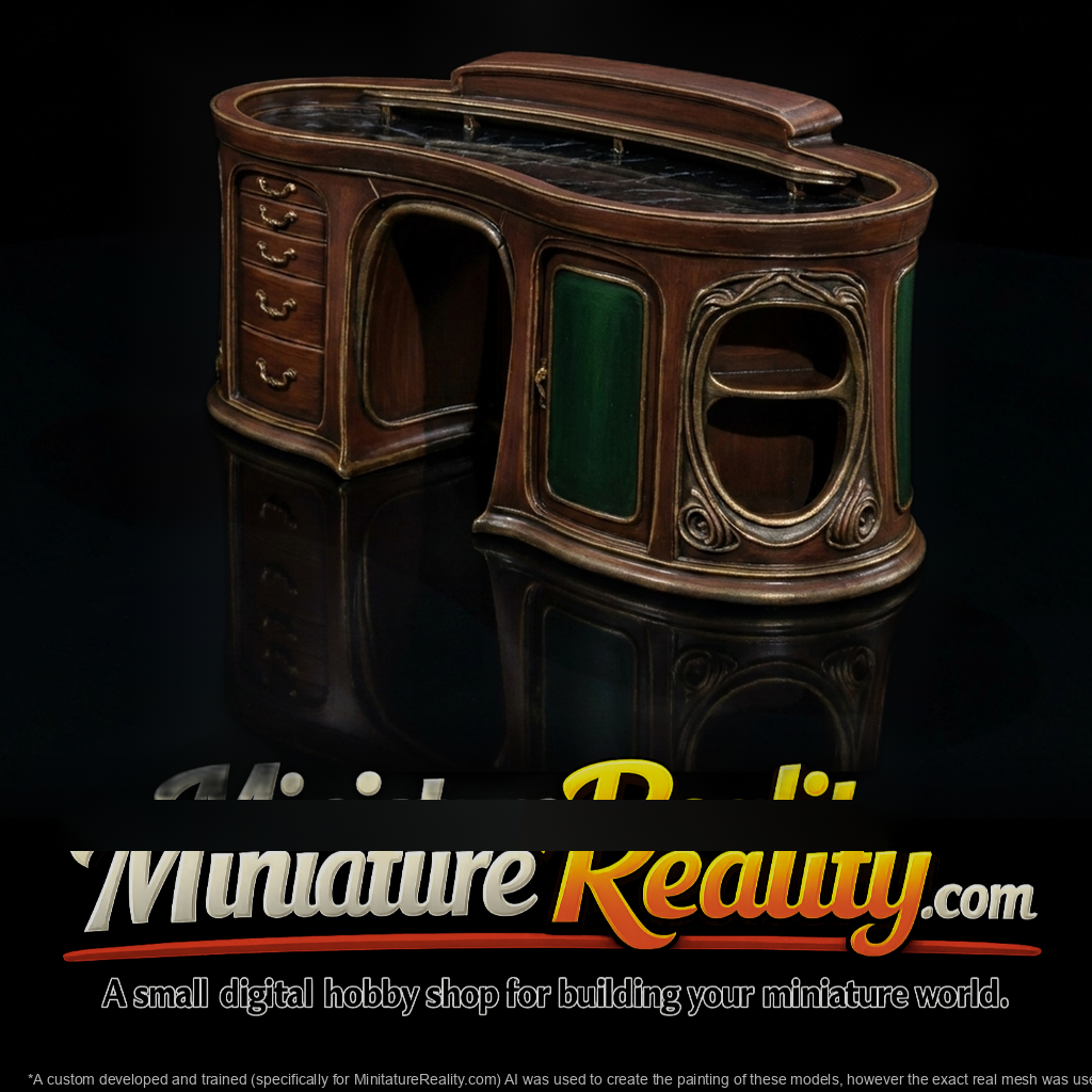 Art Nouveau Curved Executive Desk