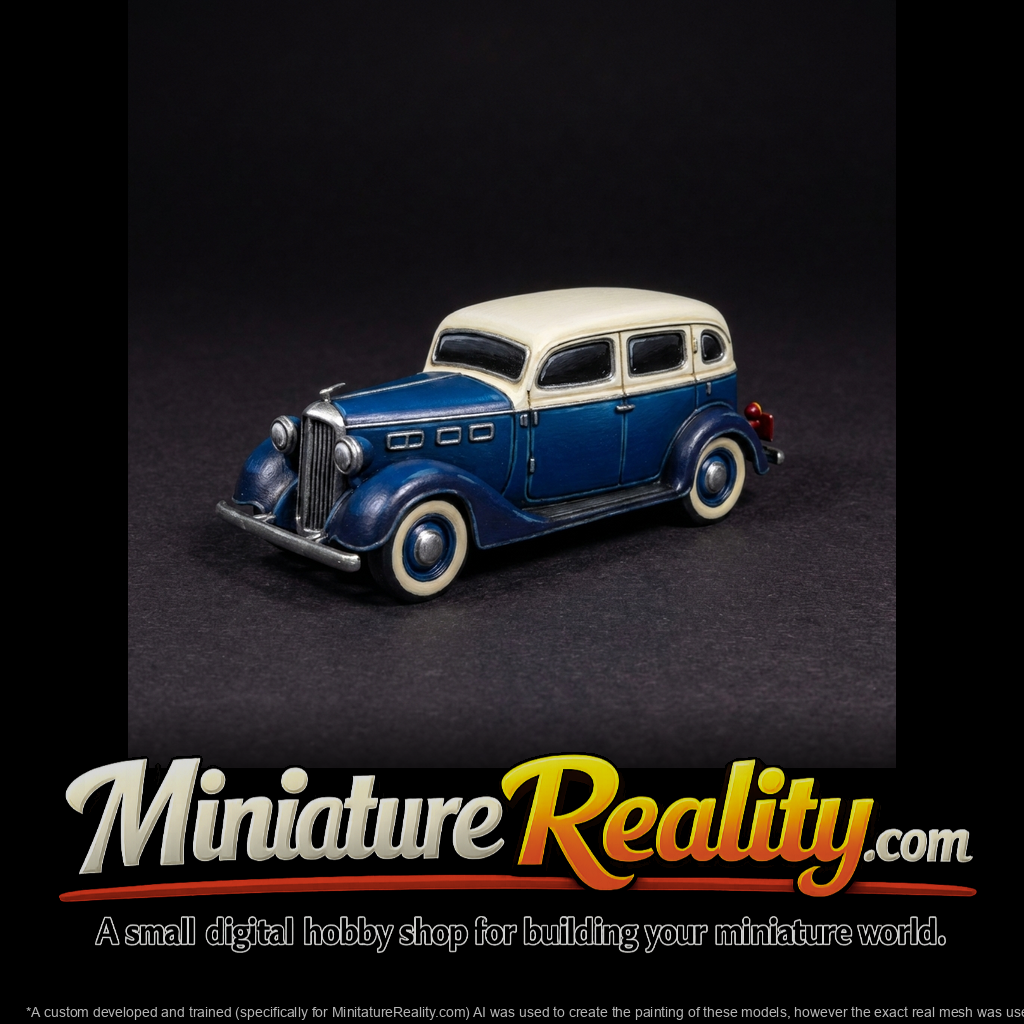 Automobile (likely 1930s-style four-door sedan)