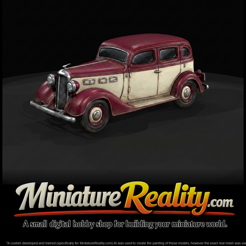 Automobile (likely 1930s-style four-door sedan)