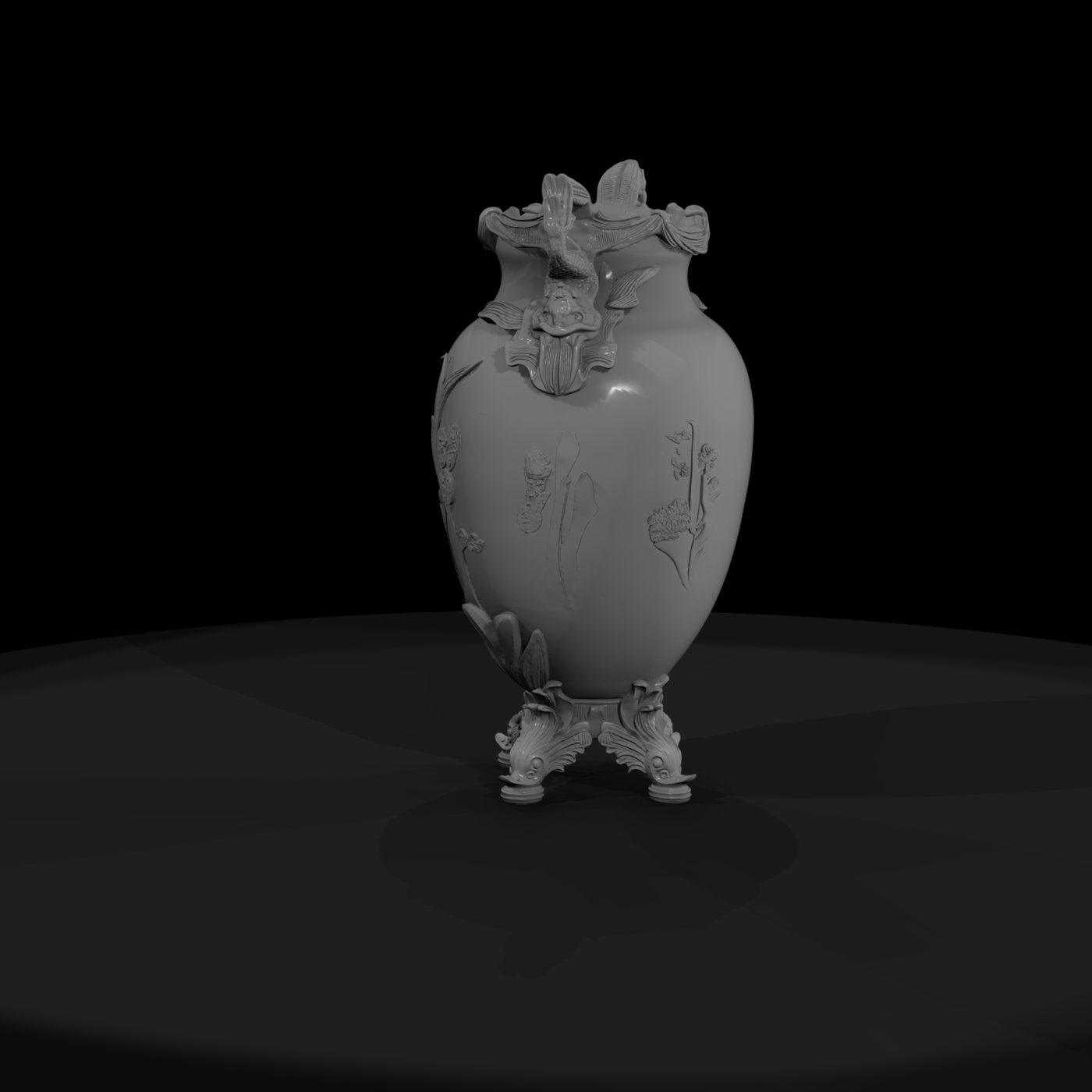 Baroque Aquatic Decorative Vase — Miniature