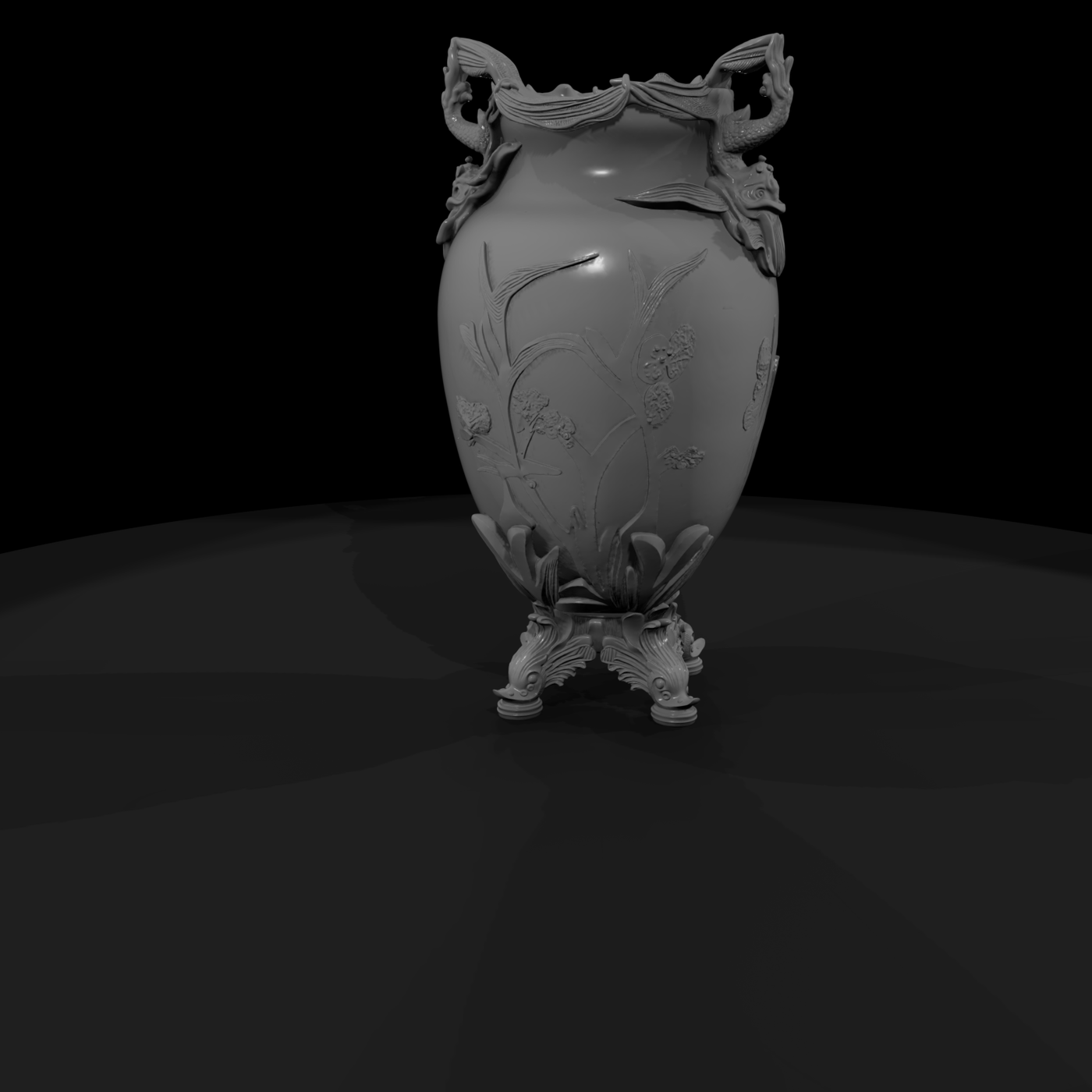 Baroque Aquatic Decorative Vase — Miniature