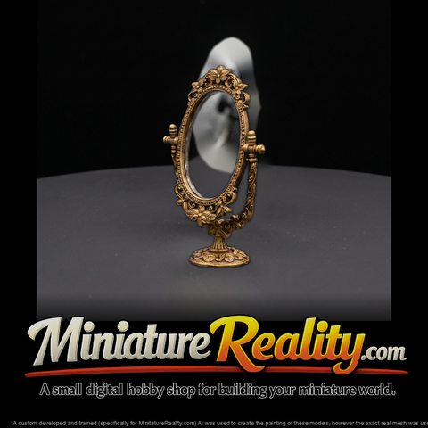 Baroque Oval Vanity Mirror — Miniature Tabletop