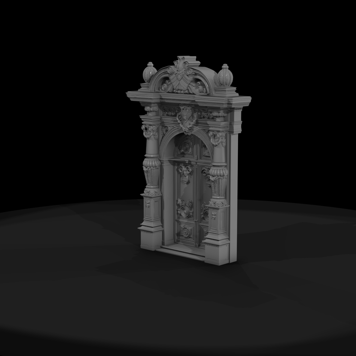 Baroque Arched Entry Door