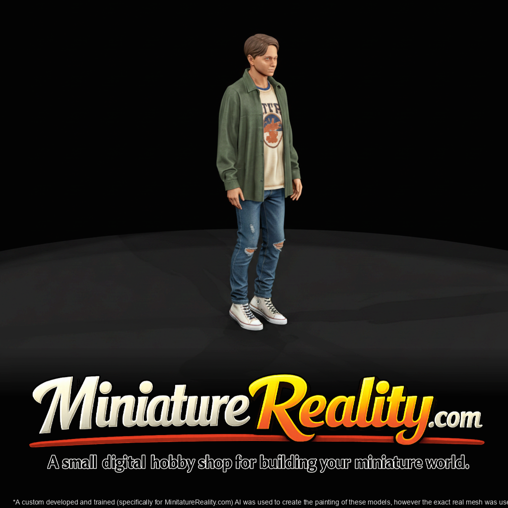 Black Friday Teen with Camera — 3D Printable Miniature