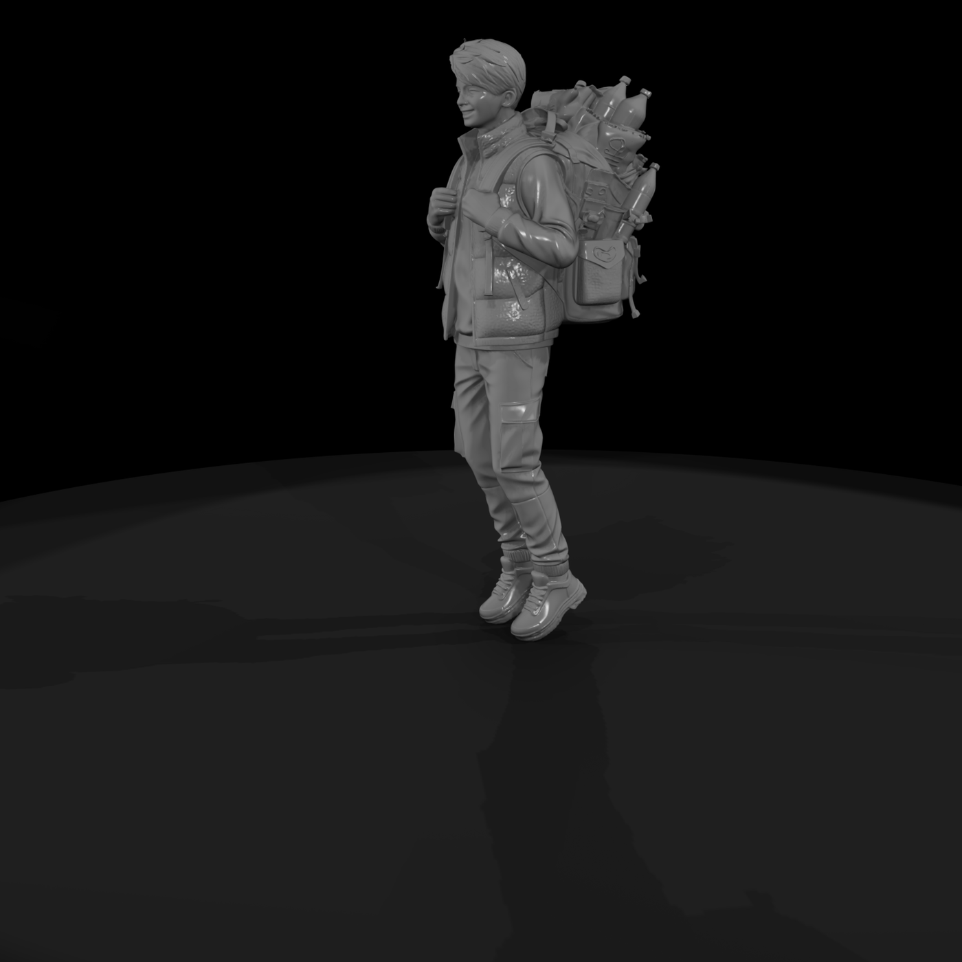 Black Friday Teen with Camera — 3D Printable Miniature