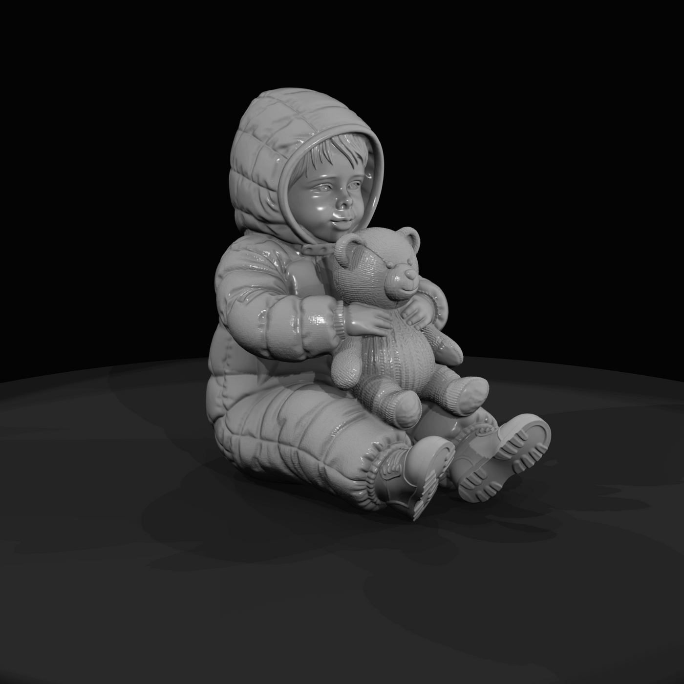 Black Friday Shopper Figure (estimated) — Child With Stuffed