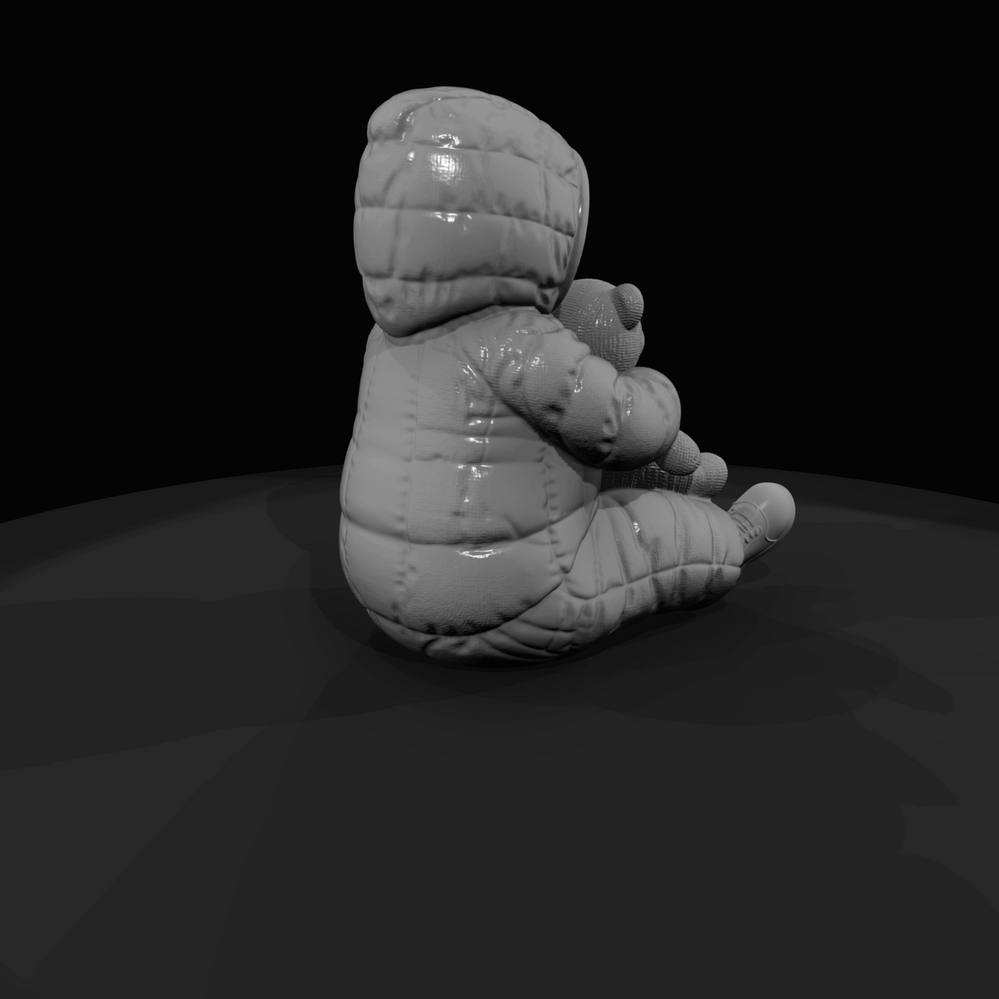 Black Friday Shopper Figure (estimated) — Child With Stuffed