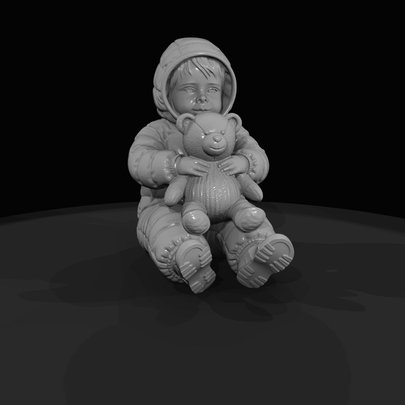 Black Friday Shopper Figure (estimated) — Child With Stuffed
