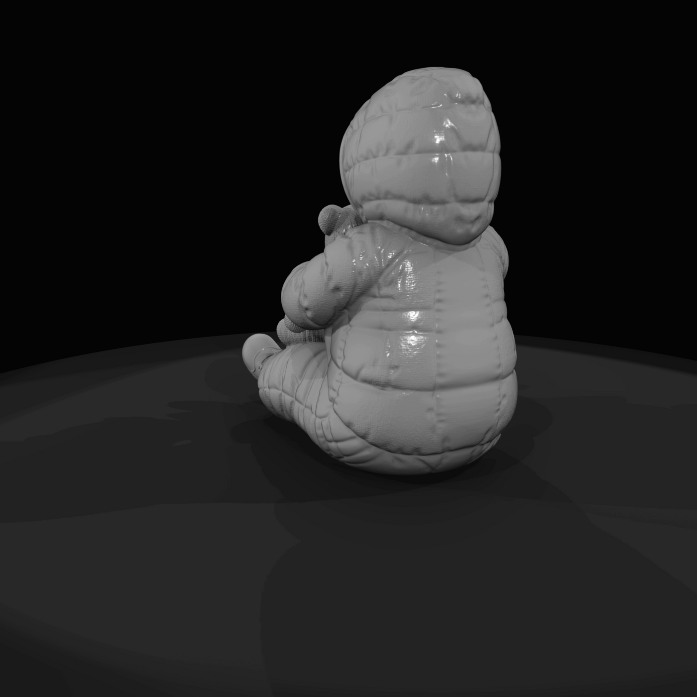 Black Friday Shopper Figure (estimated) — Child With Stuffed