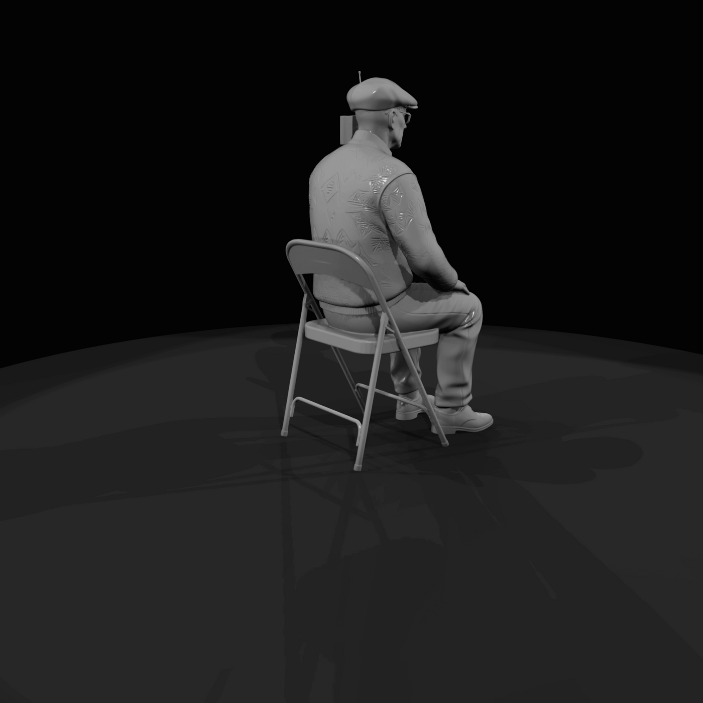 Black Friday Shopper Figure (estimated) — Elderly Man With