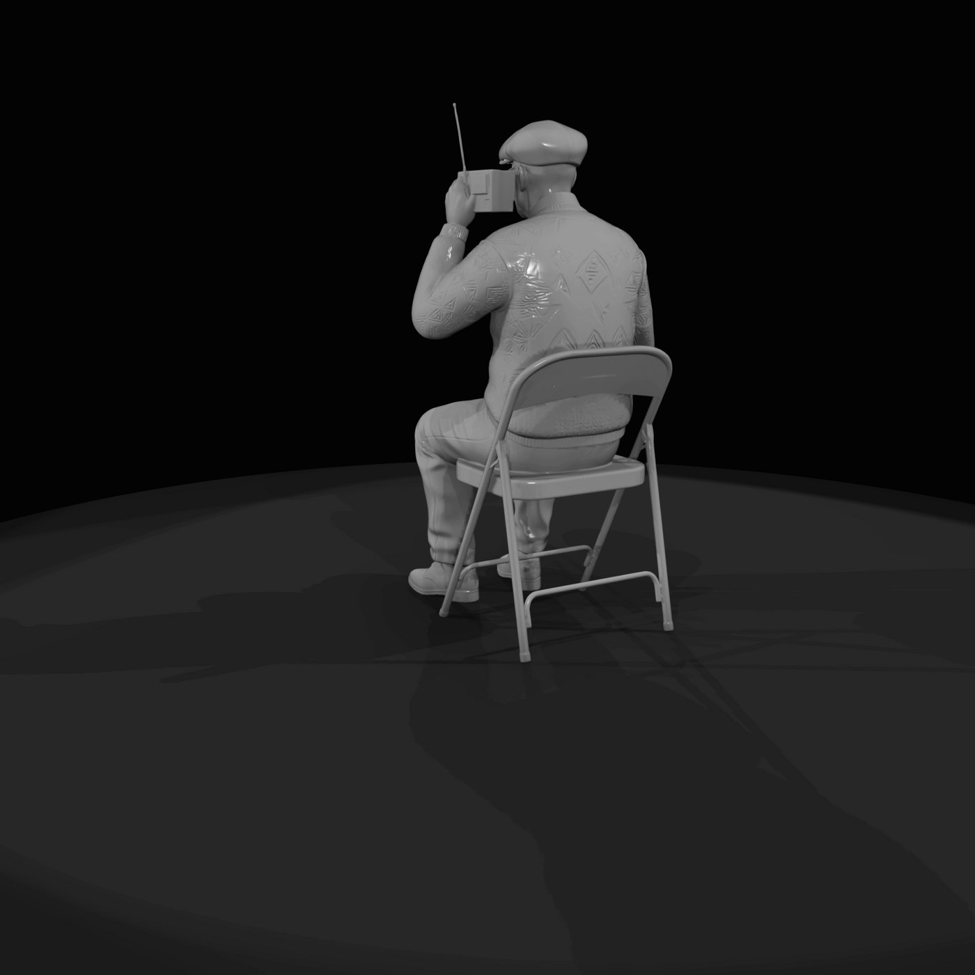 Black Friday Shopper Figure (estimated) — Elderly Man With
