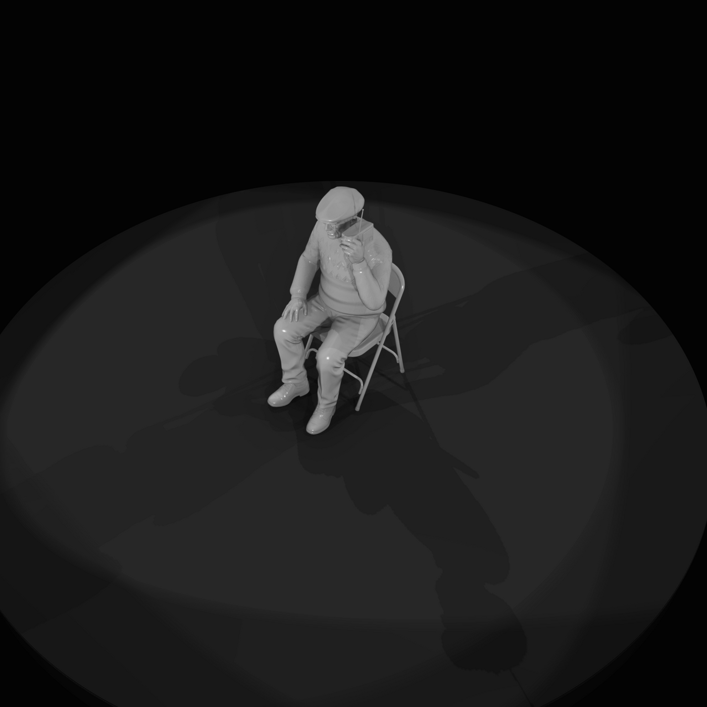 Black Friday Shopper Figure (estimated) — Elderly Man With