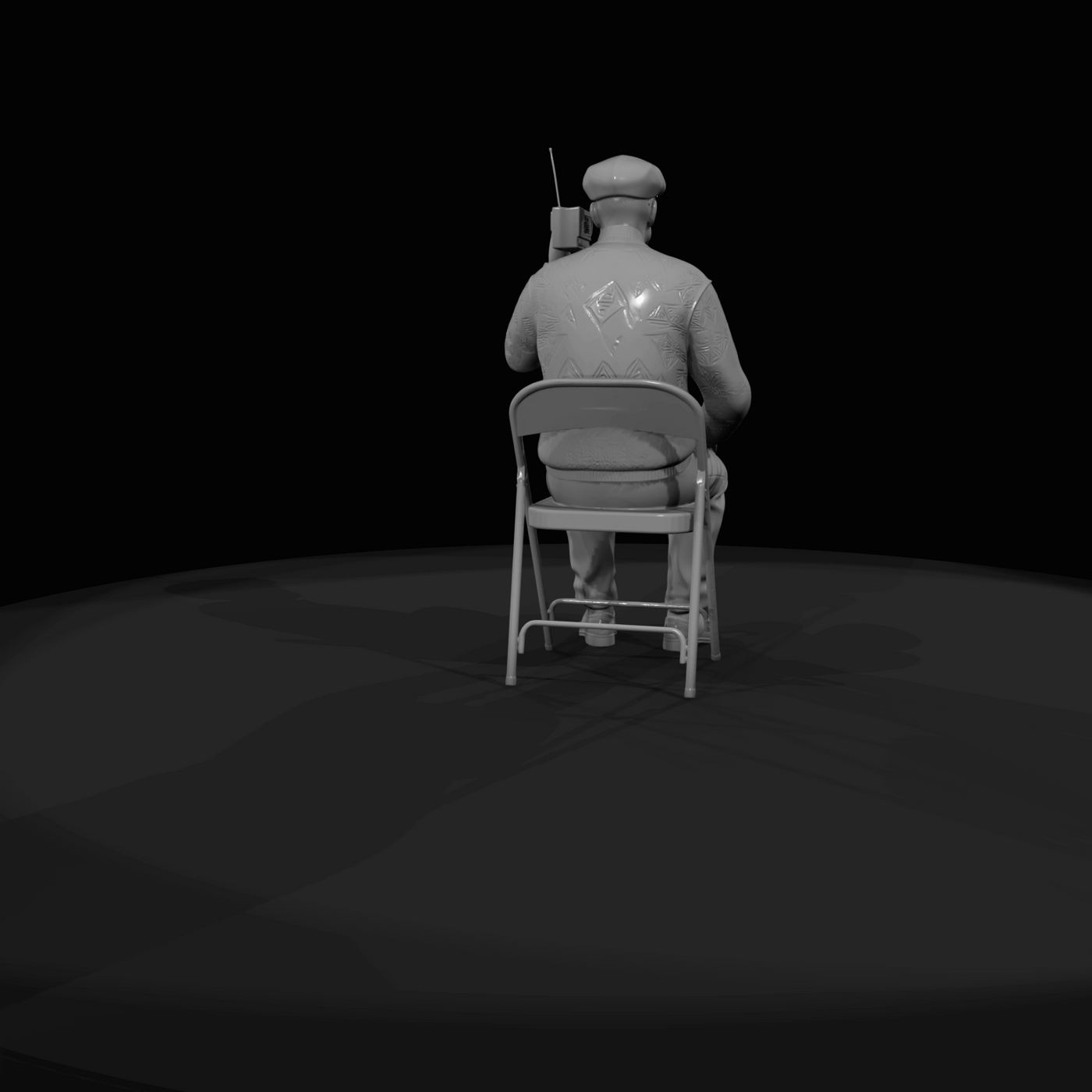 Black Friday Shopper Figure (estimated) — Elderly Man With