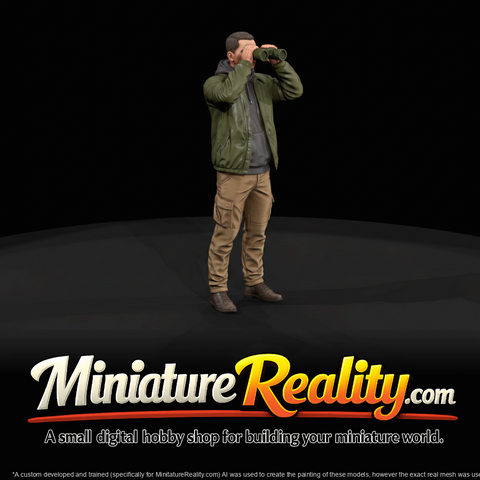 black friday man with binoculars