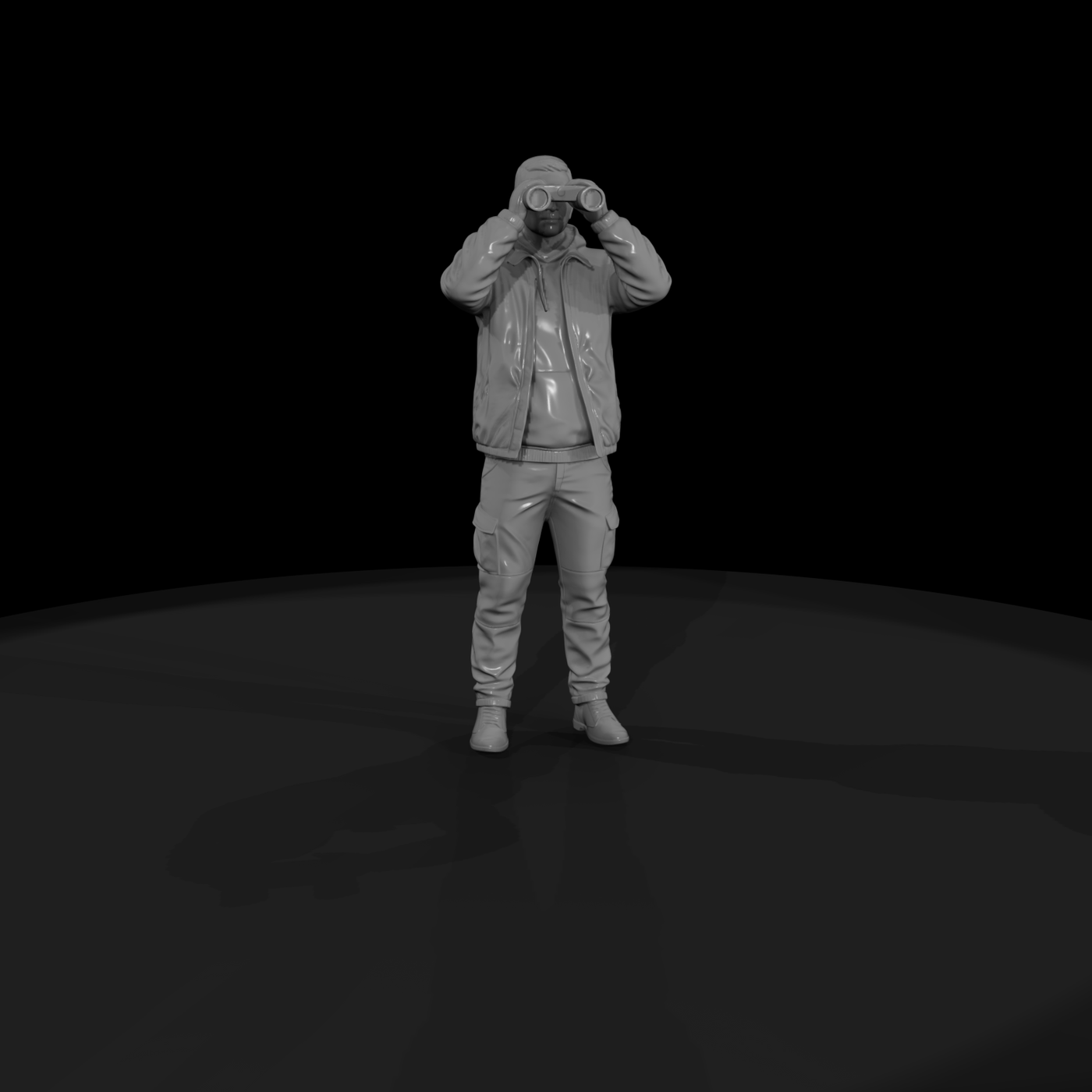 black friday man with binoculars
