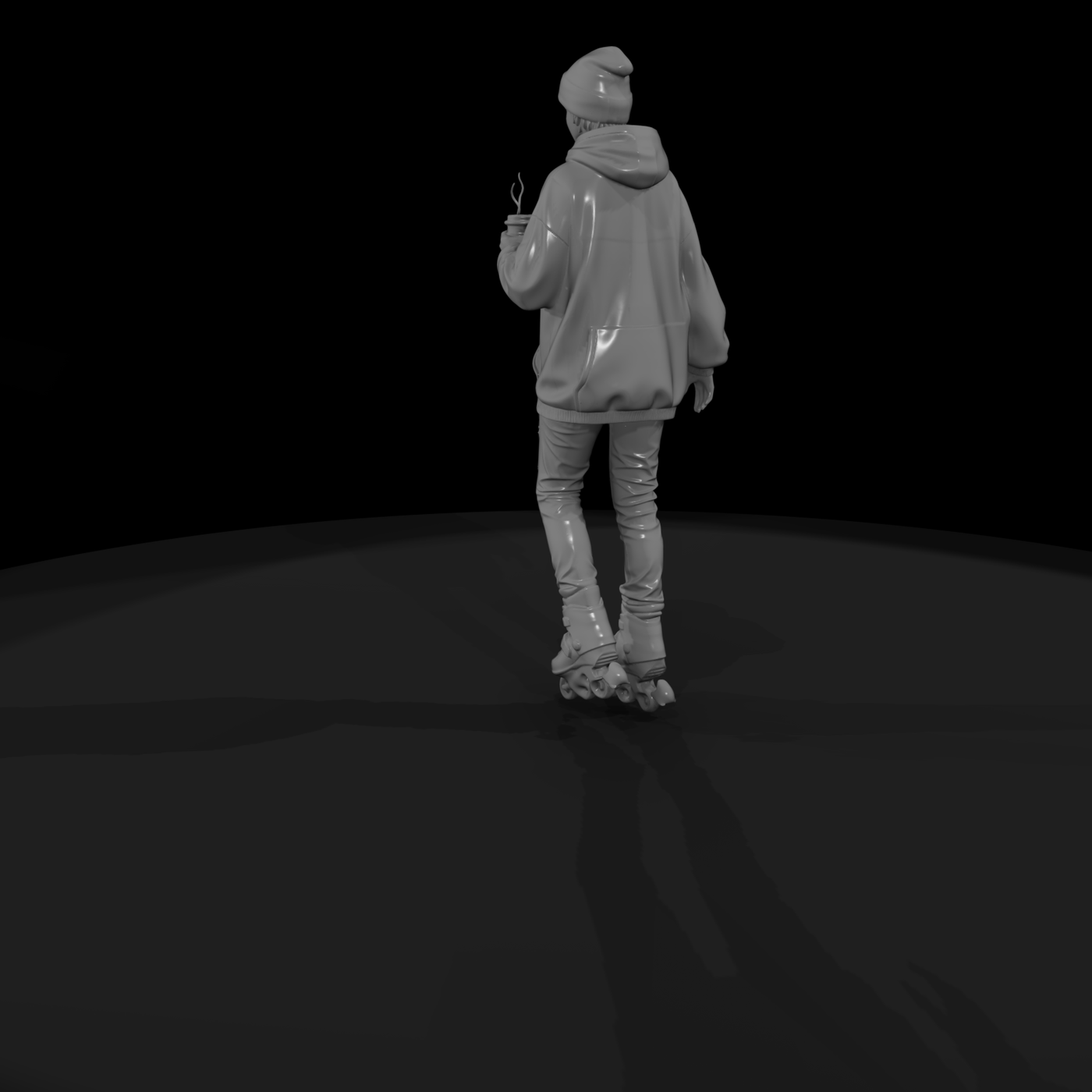 black friday teen with rollerblades