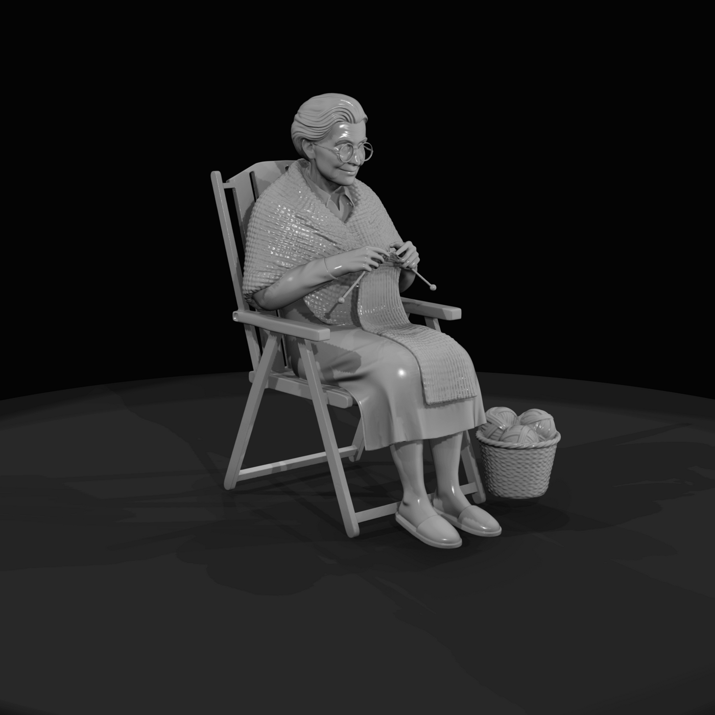 Black Friday Shopper Figure (estimated) — knitting a
