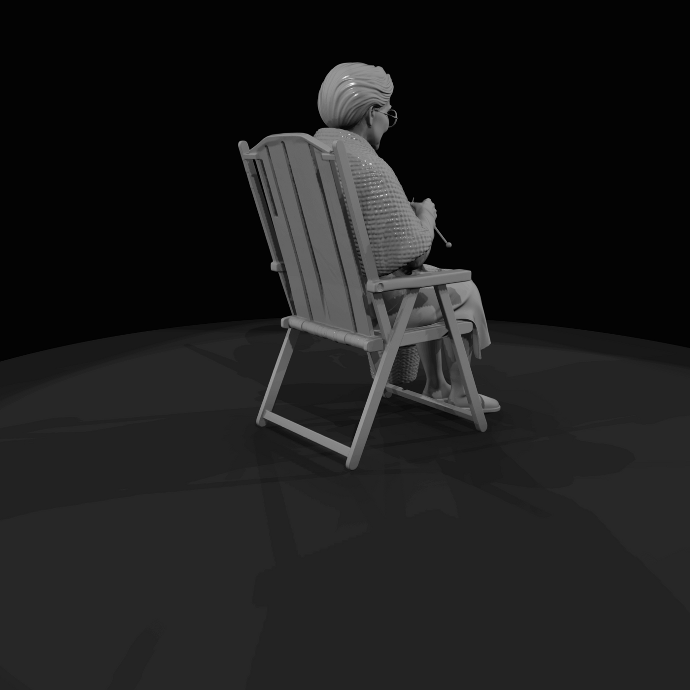 Black Friday Shopper Figure (estimated) — knitting a