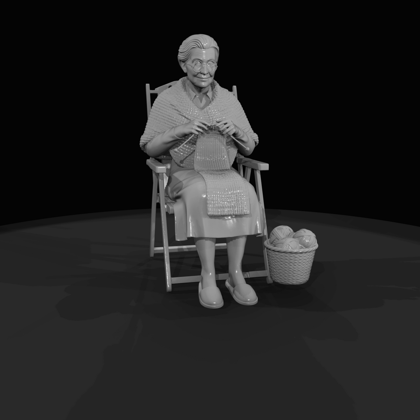 Black Friday Shopper Figure (estimated) — knitting a