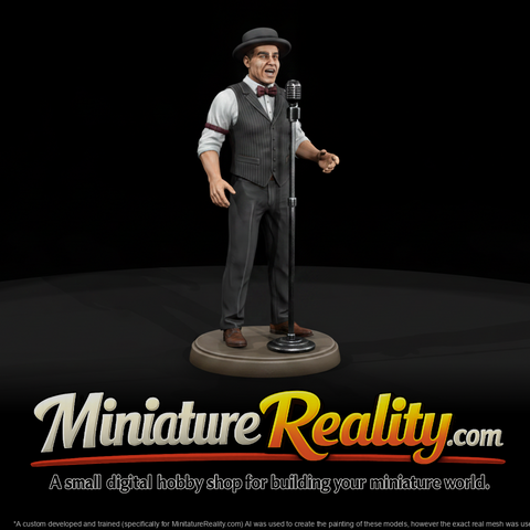 Barbershop Quartet Baritone Vocals miniature, three-quarter view