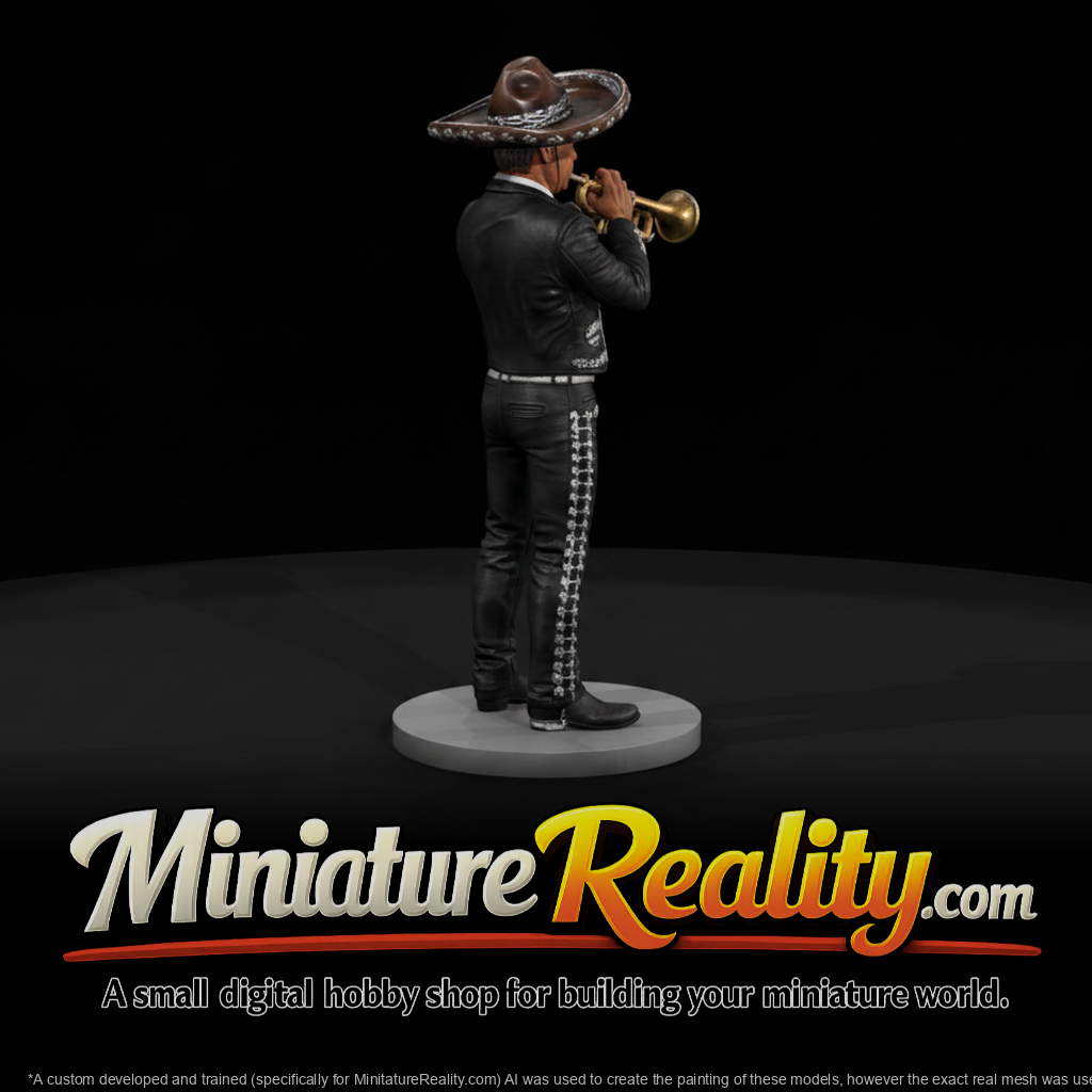 Mariachi Trumpet miniature, three-quarter view