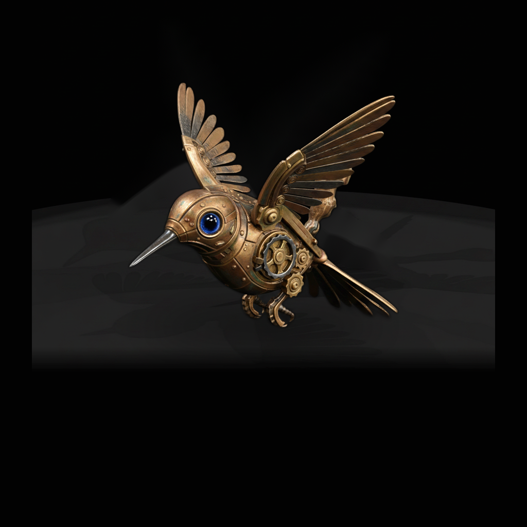 Brass Clockwork Hummingbird