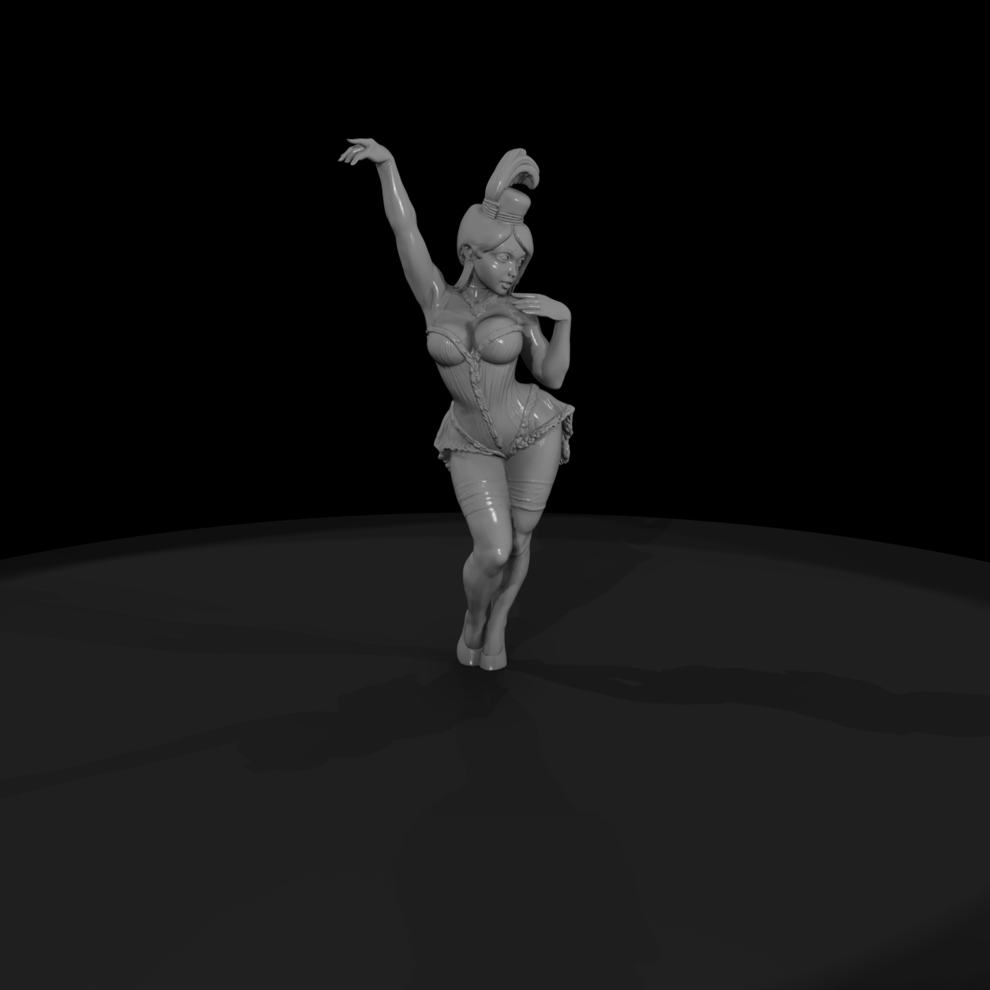 Burlesque Dancer With Top Hat