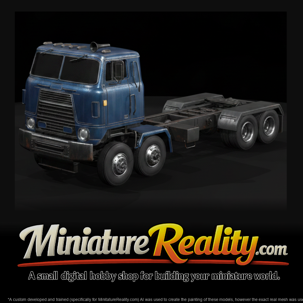 Cab-Over Semi Tractor miniature, three-quarter view