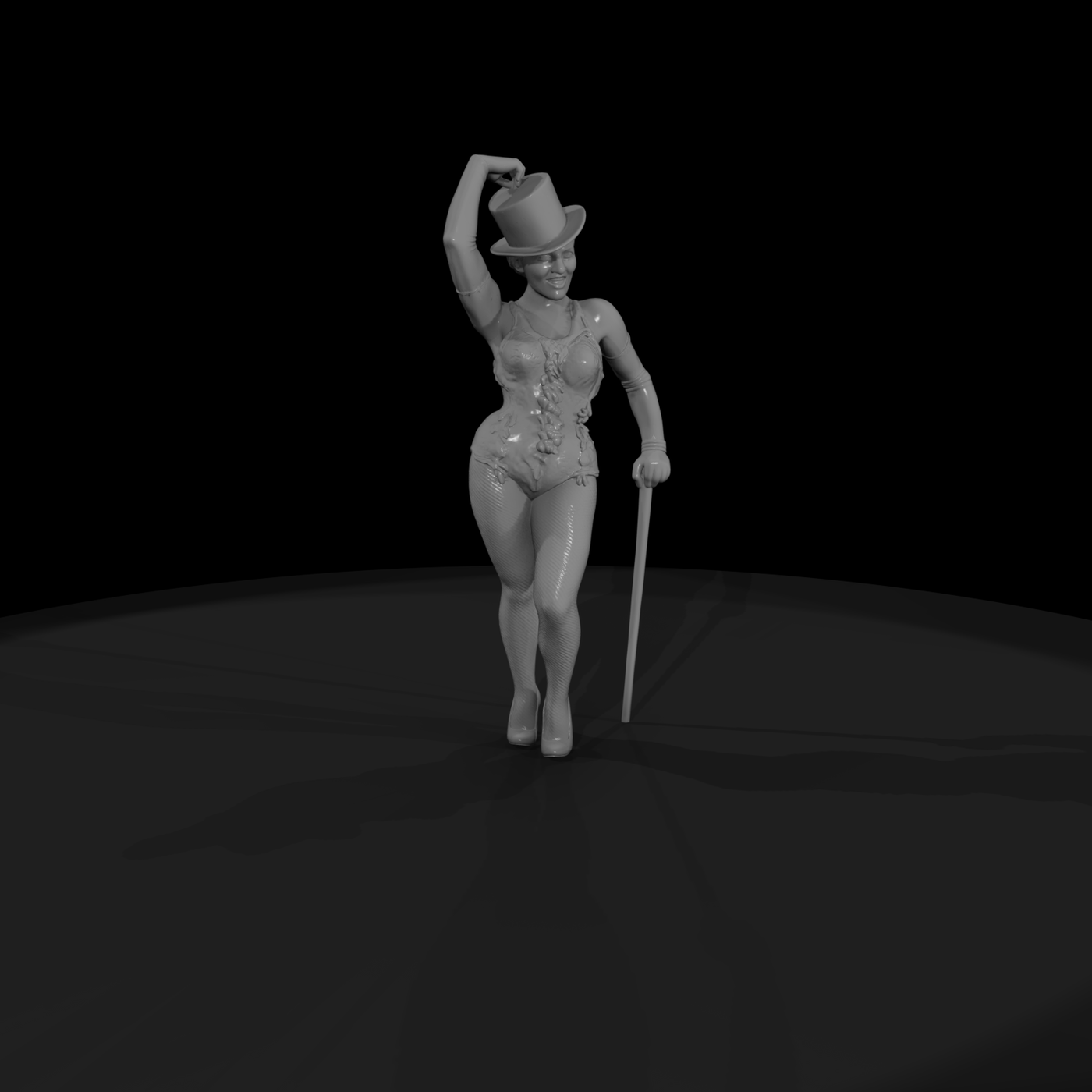 Cabaret Showgirl With Top Hat