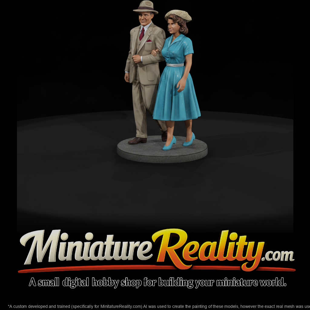 1950s Couple Walking Arm in Arm