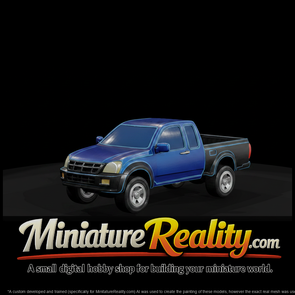 Blue Extended-Cab Pickup Truck