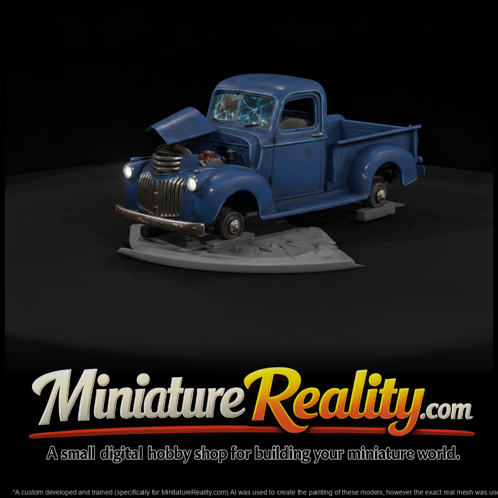 Derelict 1940s Pickup On Blocks