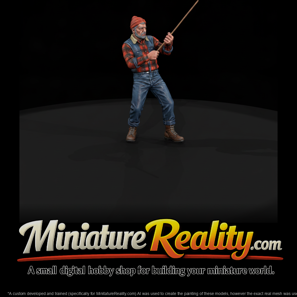 Logging Camp Signalman Pulling a Wire