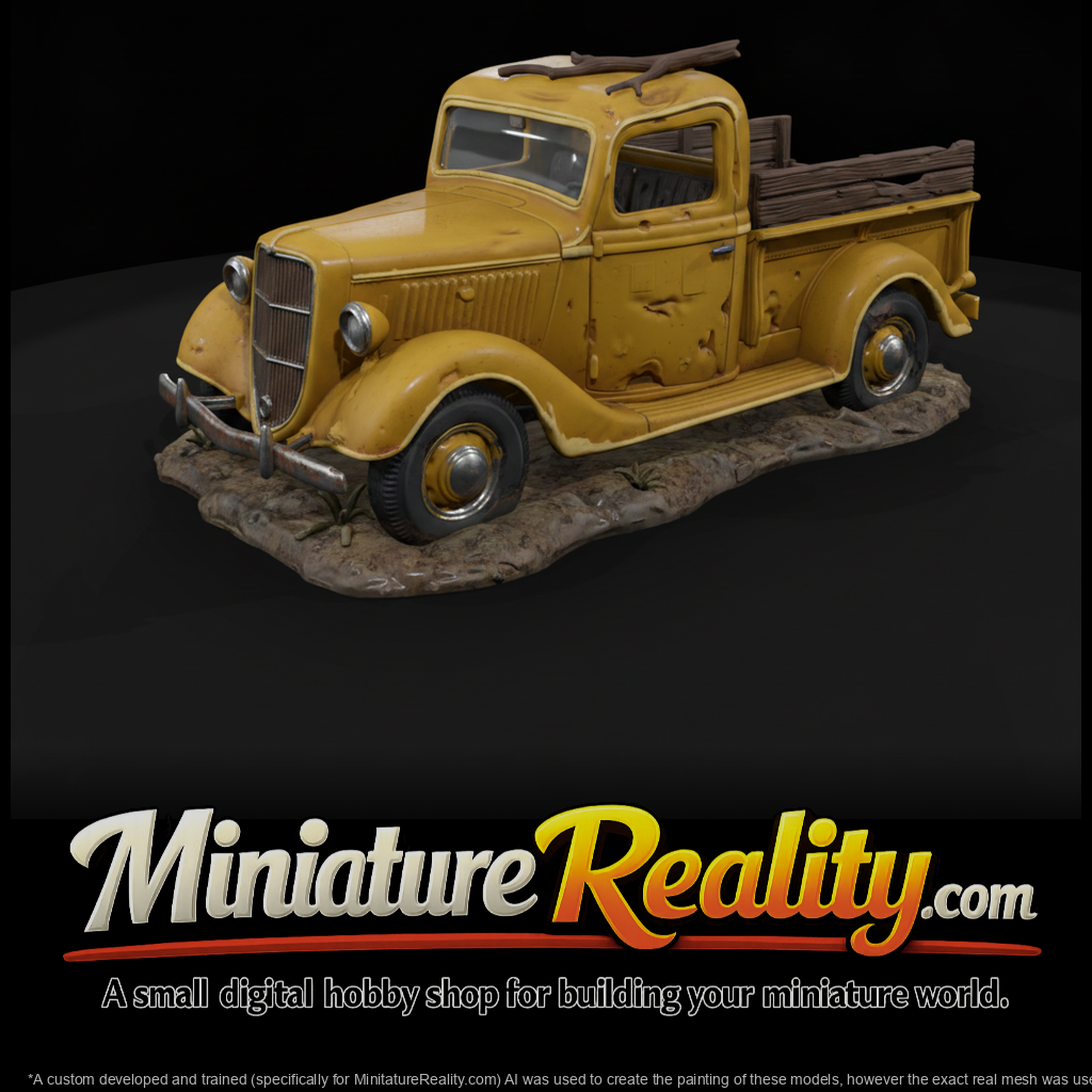 Weathered 1930s Yellow Farm Pickup