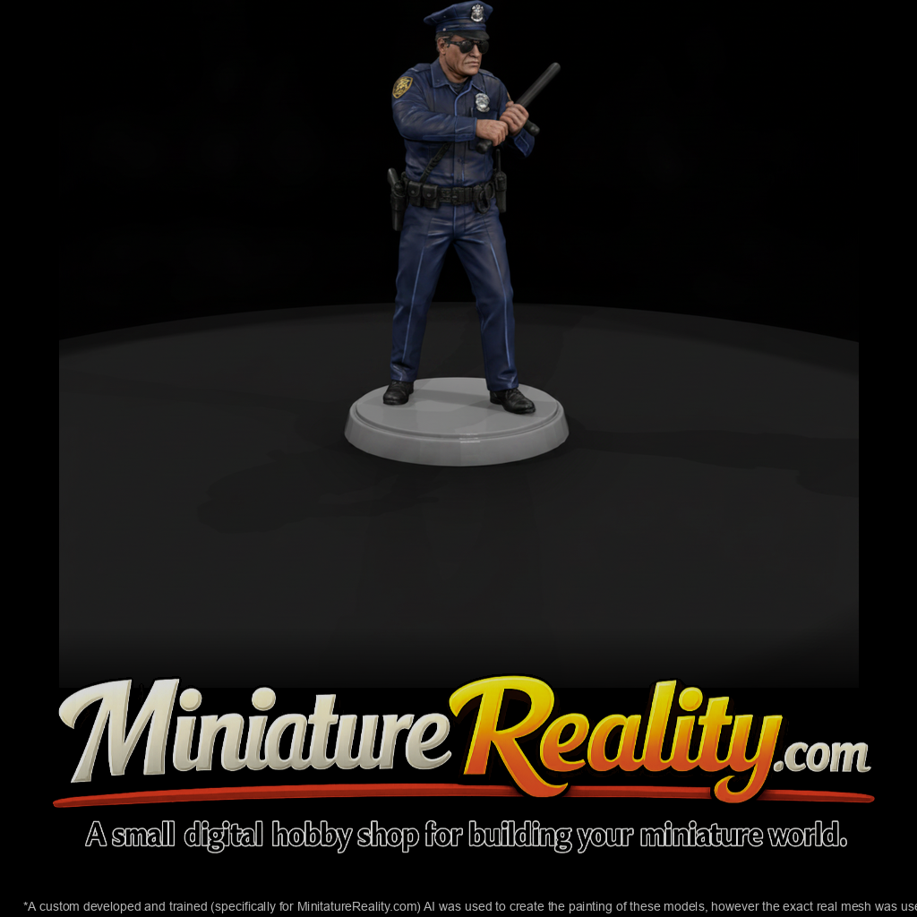 1980s City Patrolman With Baton