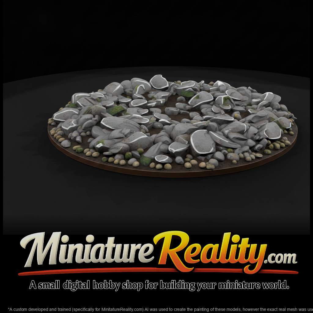 Crushed Stone Oval Display Base