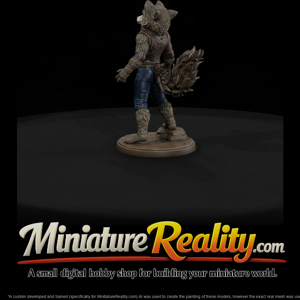 Anthropomorphic Wolf Character Figure
